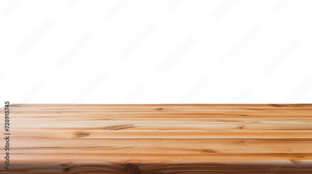 Empty wood table on isolate white background
