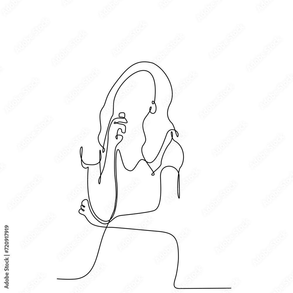 continuous line of thinking woman continuous line of thinking woman