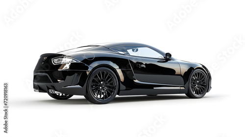 Shining Black Car on isolated white background, Generative Ai © Jaunali