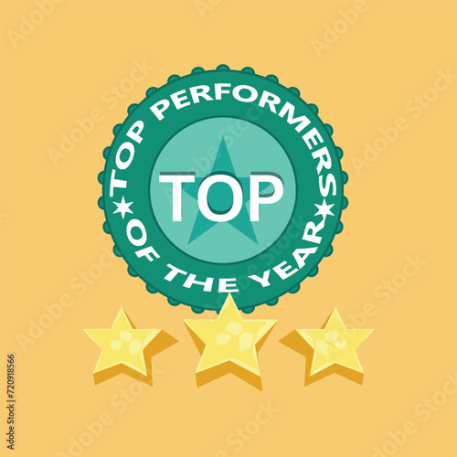 Top Performers. High Performing Employees. Congratulations, Winners, Top three winners Recognition