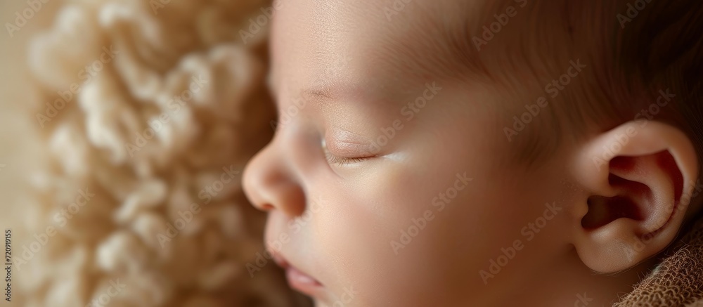 Captivating Closeup of Newborn's Delicate Ear in Natural Colours Captivating Closeup of Newborn's Delicate Ear in Natural Colours