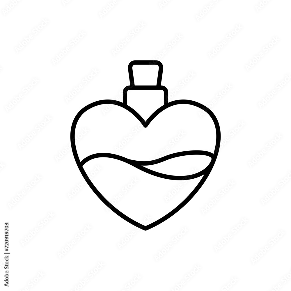 Potion outline icons, minimalist vector illustration ,simple transparent graphic element .Isolated on white background