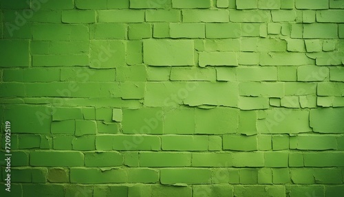 Green brick wall background texture.
