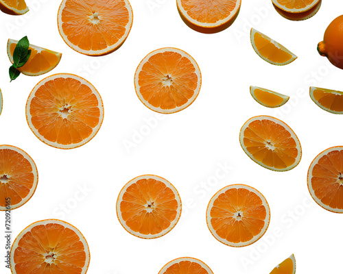 orange slices isolated on transparent/ white background, cut out
