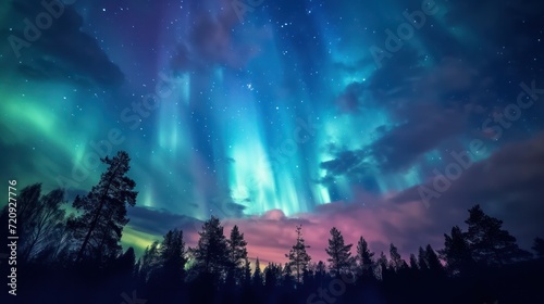 Beautiful sky with Aurora, Landscape © ETAJOE