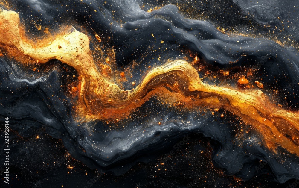 Abstract black art with gold and black background with beautiful smudges, stains and splashes made with alcohol ink. Abstract black art with gold and black background with beautiful smudges, stains and splashes made with alcohol ink.