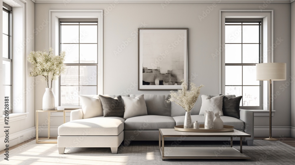 Modern luxury living room interior design inspired by elegant color palette 