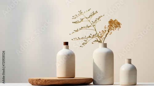 Product photography, skincare products inspired by nature, ceramic materials © ETAJOE