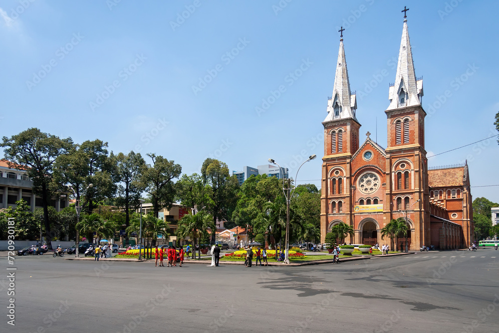 Fototapeta premium The Notre Dame cathedral of Saigon
