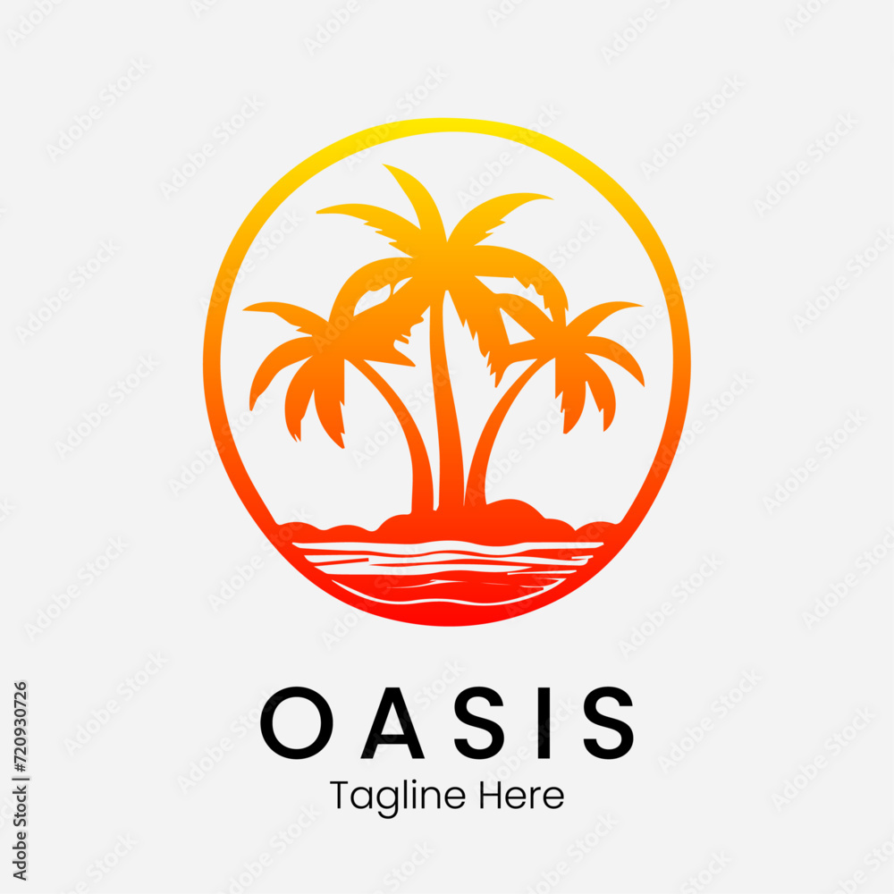 Gradient oasis logo design template