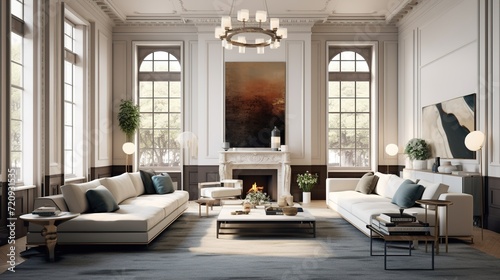 Modern sophisticated living room interior design  © Faisal