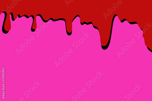 red paint splash on pink.