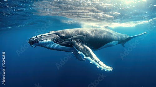 Humpback Whale under Ocean © ETAJOE