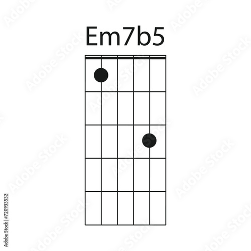 Em7b5 guitar chord icon