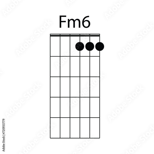 Fm6 guitar chord icon vector