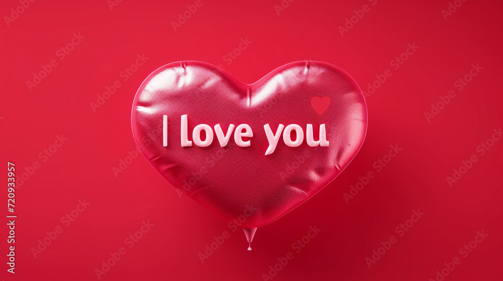 Love you text on a heart. Valentine's Day background