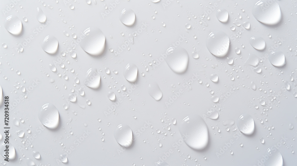 Water drops on a white background	