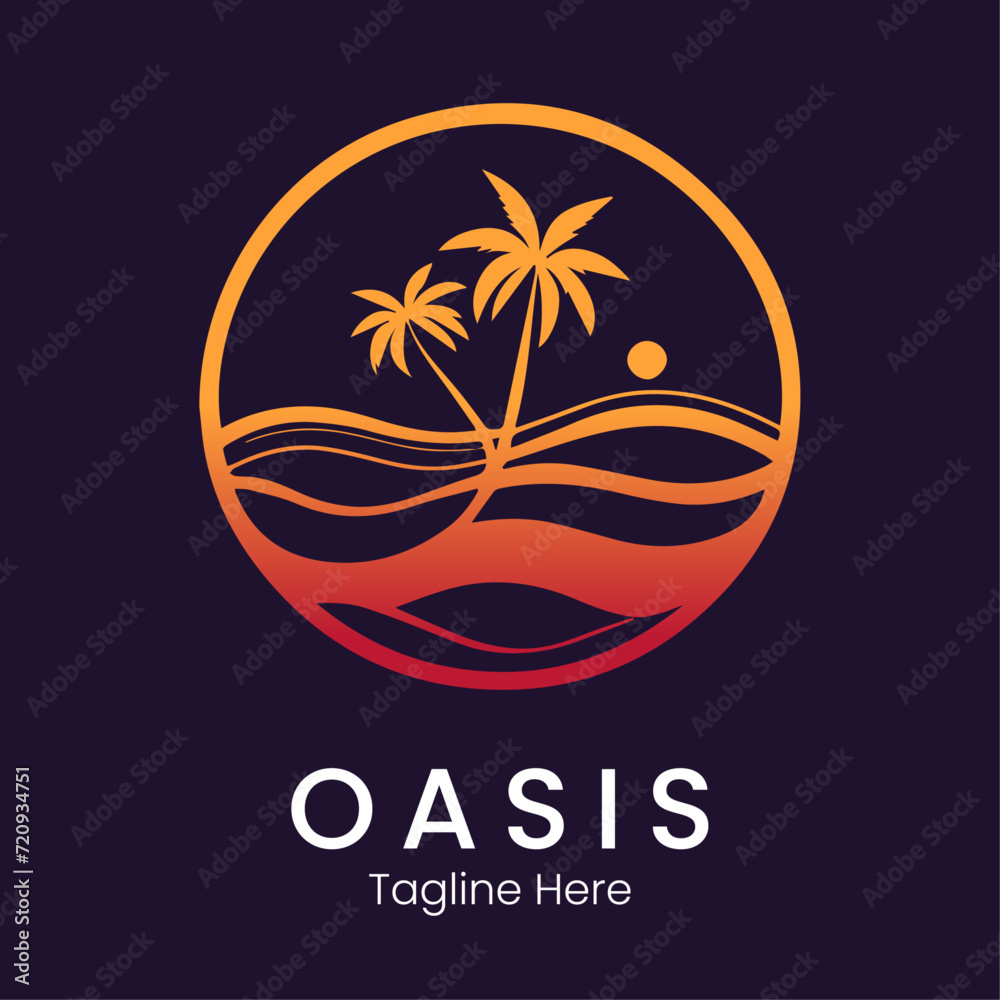 Gradient oasis logo design template