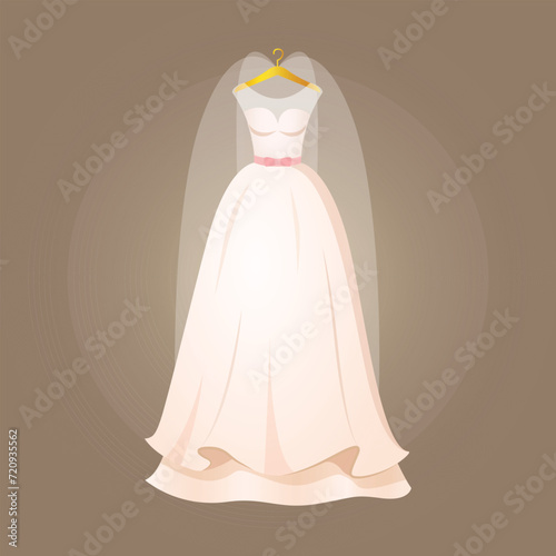 Vector beautiful wedding dress design