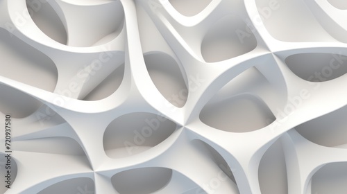 Seamless tileable pattern with abstract geometric shapes in white colors Generative AI