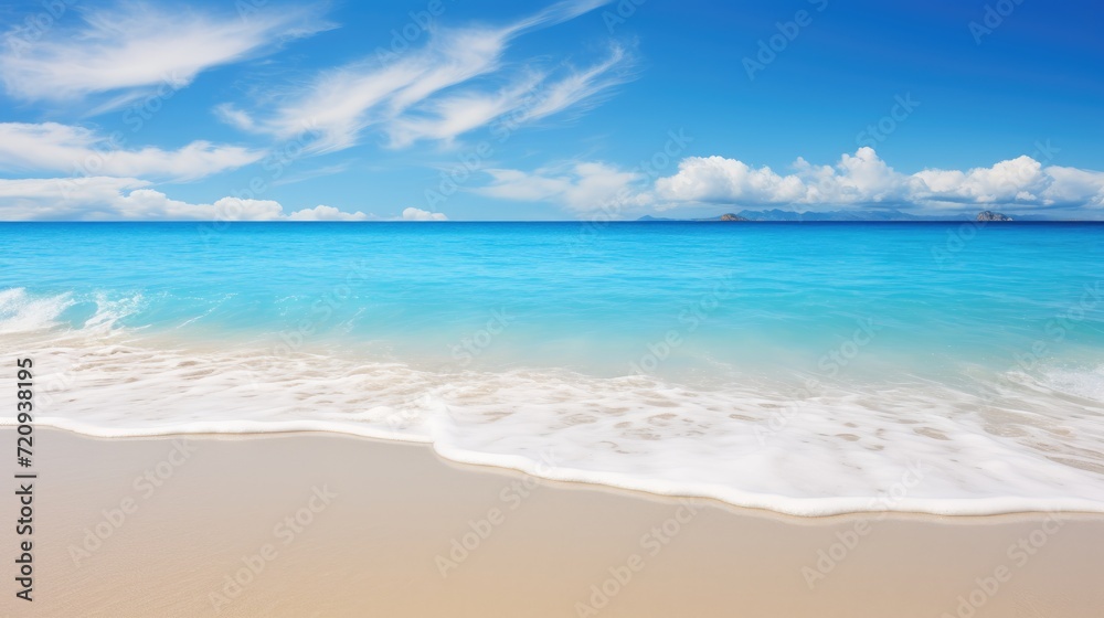 Idyllic beachfront panorama for your design