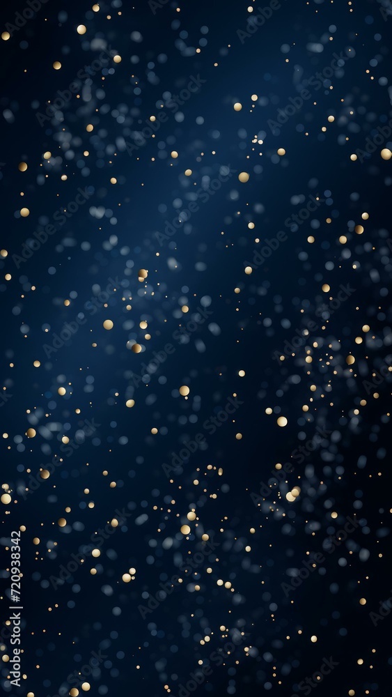 New Year Festival's Confetti and Particles on Dark Blue Background Generative AI