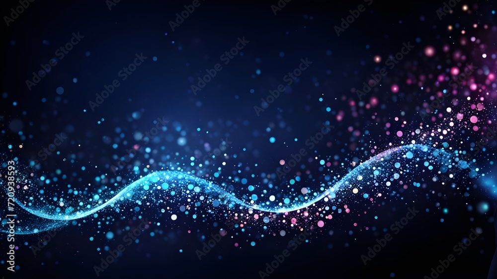 abstract blue background with lines, blue particles bokeh background overlay abstract blue background with lines, blue particles bokeh background overlay