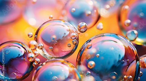 Bubbles in water close-up. Abstract background. 3d rendering Generative AI