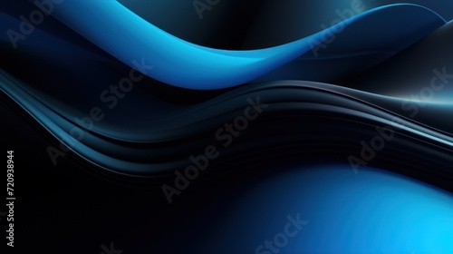 Abstract Folded Layers Background with Black and Blue Tones AI Generated