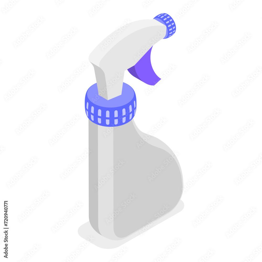 3D Isometric Flat Vector Icon of Detergent Product Plastic Bottles Set, Household Products. Item 8 3D Isometric Flat Vector Icon of Detergent Product Plastic Bottles Set, Household Products. Item 8