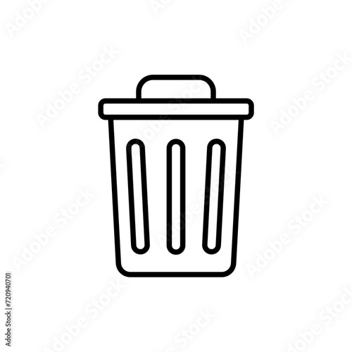 Trash can outline icons, minimalist vector illustration ,simple transparent graphic element .Isolated on white background