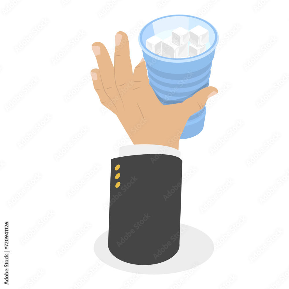 3D Isometric Flat Vector Illustration of Ice Beverage, Fresh Summer Drinks Set. Item 1 3D Isometric Flat Vector Illustration of Ice Beverage, Fresh Summer Drinks Set. Item 1