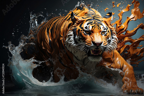 tiger in water