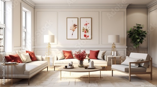Aesthetic composition of modern elegant living room  © Faisal
