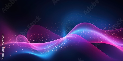 A vibrant blue and purple background featuring a mesmerizing wave of light.