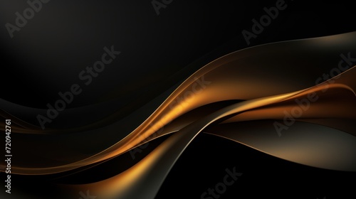 Abstract Black and Golden Shapes Background AI Generated