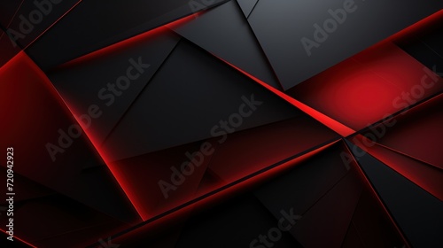 Abstract black and red geometric background. illustration. Eps 10. Generative AI photo