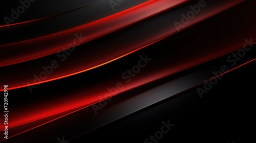 Red and black abstract wavy lines. futuristic background design. Generative AI