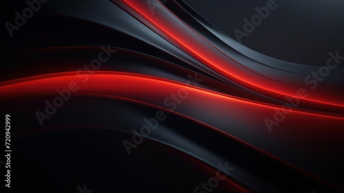 Black and red wavy abstract background. 3d render illustration. Generative AI