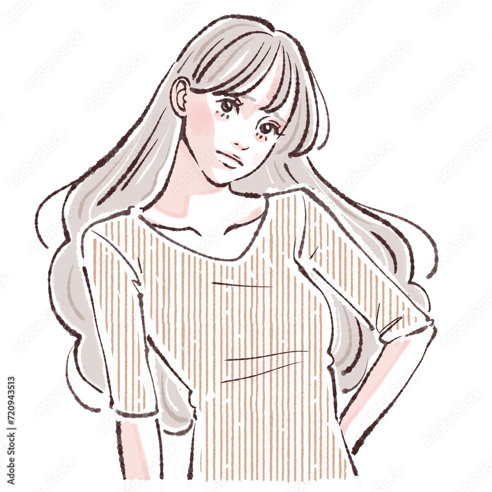 悩む/考える/落ち込む/不安/どうしよう/うーん/悲しい/疑問/切ない/迷走/解説/説明/注目/教える/先生/解説者/アドバイス/黒板/授業/講義/こちら/案内する/注目/水彩/手描き/女性/女の子のイラスト素材 悩む/考える/落ち込む/不安/どうしよう/うーん/悲しい/疑問/切ない/迷走/解説/説明/注目/教える/先生/解説者/アドバイス/黒板/授業/講義/こちら/案内する/注目/水彩/手描き/女性/女の子のイラスト素材