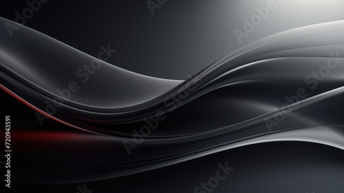 Abstract black and red wavy background. 3d render illustration. Generative AI
