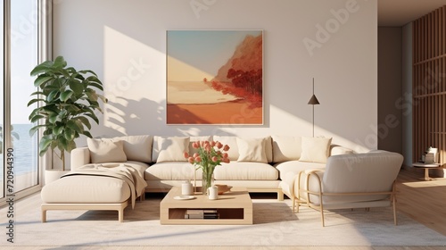 Aesthetic composition of modern elegant living room with luxury color palette  © Faisal