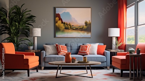 Aesthetic interior composition of modern luxury living room  © john258