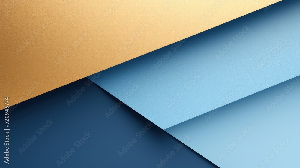 Abstract blue and yellow background with copy space. 3d render illustration Generative AI