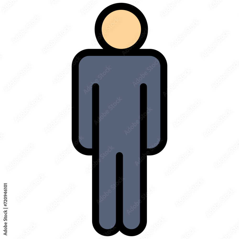 Use human icon, outline fill icon, flat design style, icon vector illustration. Use human icon, outline fill icon, flat design style, icon vector illustration.