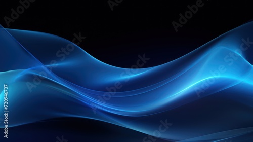 abstract blue background with smooth lines, futuristic wavy vector illustration Generative AI