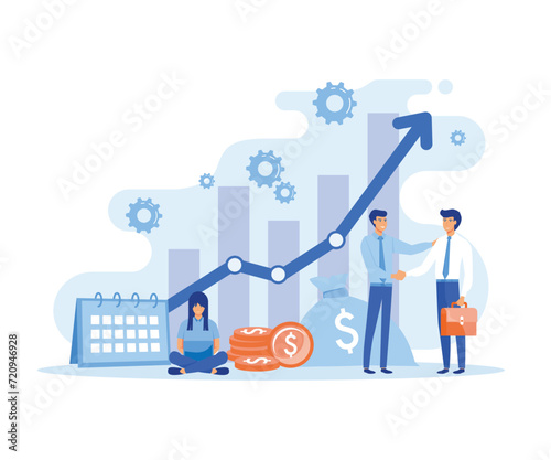 Partnership, teamwork, start up collaboration, target business, landing page template. flat vector modern illustration 
