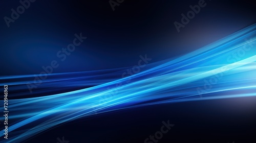 Abstract blue background with smooth lines, futuristic wavy vector illustration. Generative AI