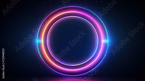 Neon ellipse. Glowing neon ellipse. illustration. Generative AI
