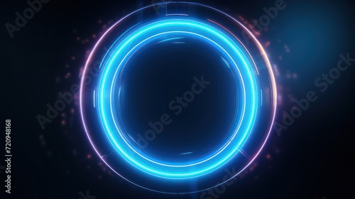Abstract neon background. luminous swirling. Elegant glowing circle. Sparking particle. Space tunnel. Glossy jellyfish. Colorful ellipse. Glint sphere Generative AI